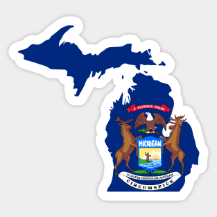 MI State Flag, Proud Michigan Native Sticker